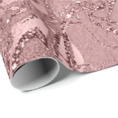 ピンクローズ金ゴールド赤面グリッタースパークグラデーション ラッピングペーパー (ロールコーナー)