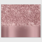 ピンクローズ金ゴールド赤面グリッタースパークレッドビーン ラッピングペーパー (フラット)