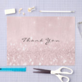 ピンクローズ金ゴールド赤面グリッター有難う名 薄葉紙 (クラフト)