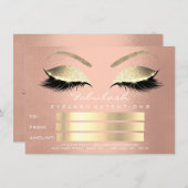 ピンクローズ金ゴールド赤面スキニーアイギフトカード (正面/裏面)