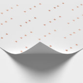 ピンクローズ金ゴールド赤面ホワイトトライバル繊細なドロップ ラッピングペーパー (角)