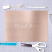 ピンクローズ金ゴールド赤面メタリックサンキューネーム 薄葉紙 (クラフト)