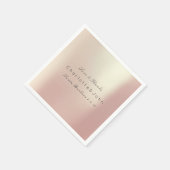 ピンクローズ金ゴールド赤面メタリックミニマルパーティーイベント スタンダードカクテルナプキン (角)