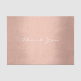 ピンクローズ金ゴールド赤面メタルシルクサンキューネーム 薄葉紙