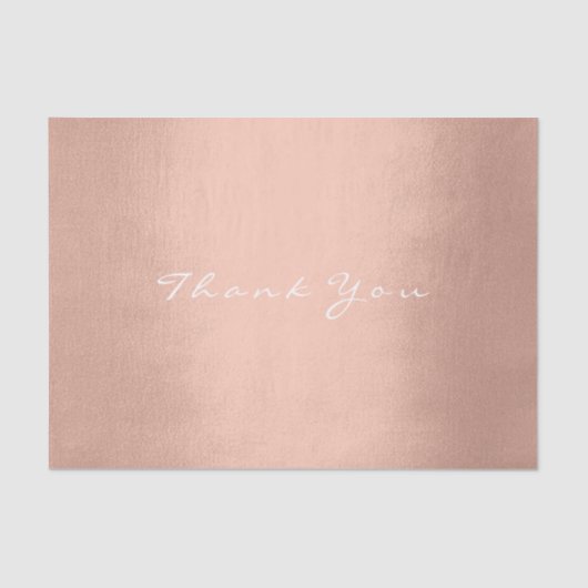 ピンクローズ金ゴールド赤面メタルシルクサンキューネーム 薄葉紙 (正面)