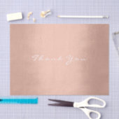 ピンクローズ金ゴールド赤面メタルシルクサンキューネーム 薄葉紙 (クラフト)