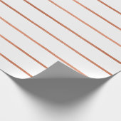 ピンクローズ金ゴールド赤面白ストライプ線 ラッピングペーパー (角)