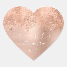 ピンクローズ金ゴールド赤面結婚ズサンキューブリダハート ハートシール