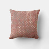 ピンクローズ金ゴールド赤面銅マーブルシルバーグレードット クッション (裏面)