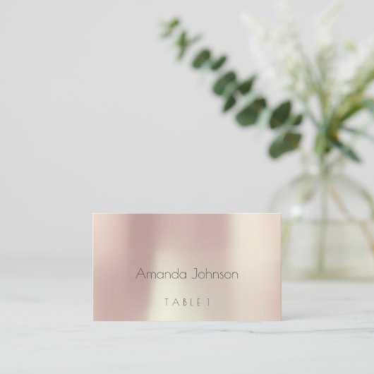 ピンクローズ金ゴールド金ゴールド結婚ズエスコートプレイスパックプラック プレイスカード (スタンド正面)