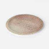 ピンクローズ金ゴールド金属フローラリース銅赤面 ペーパープレート (アングル)