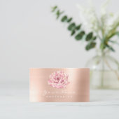 ピンクローズ金ゴールド金属ブロガーStylistイベント美しい 名刺 (スタンド正面)