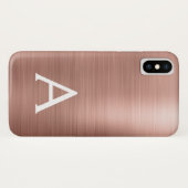 ピンクローズ金ゴールド金属モノグラエレガントム Case-Mate iPhoneケース (裏面(横))