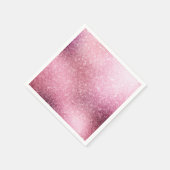 ピンクローズ金ゴールド金属箔スパークル スタンダードカクテルナプキン (角)