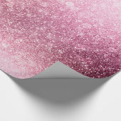 ピンクローズ金ゴールド金属箔スパークル ラッピングペーパー (角)