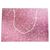 ピンクローズ金ゴールド金属箔スパークル ラージペーパーバッグ (正面)