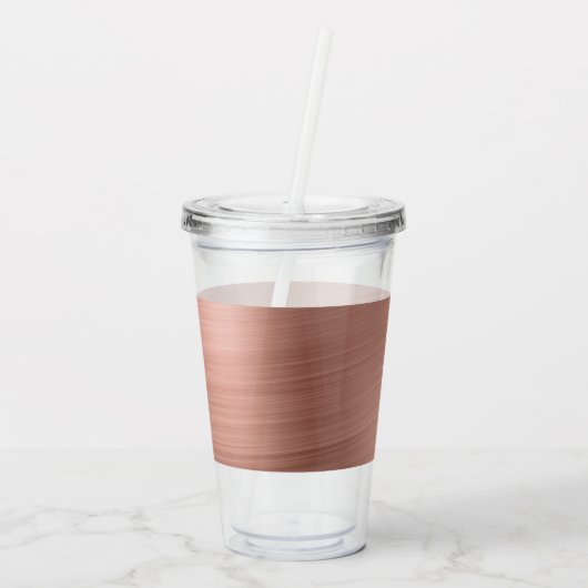 ピンクローズ金ゴールド金属箔モノグラム誕生日 アクリルタンブラー (裏面)