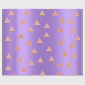 ピンクローズ金ゴールド銅ジオメトリ三角形(紫) ラッピングペーパー (フラット)
