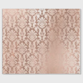 ピンクローズ金ゴールド銅メタリック王室のアントニエット ラッピングペーパー (フラット)