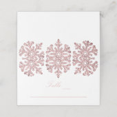 ピンクローズ金ゴールド雪片ウィンターSweet sixteen プレイスカード (外部開封)