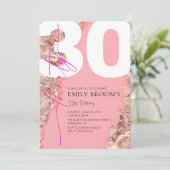 ピンクローズ金ゴールド30歳の誕生日パーティー 招待状 (スタンド正面)