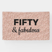 ピンクローズ金ゴールド50とファボラー誕生日  横断幕 (横)