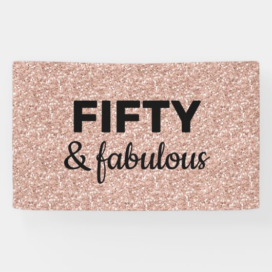 ピンクローズ金ゴールド50とファボラー誕生日 横断幕 (横)