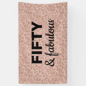 ピンクローズ金ゴールド50とファボラー誕生日  横断幕 (縦)