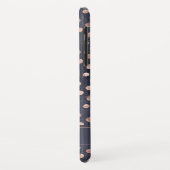 ピンクローズ金ゴールド – ネイビーブルー水玉模様パターン Case-Mate iPhoneケース (裏面/左)