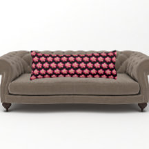 ピンクローズ開花オンブラックフローラルパターン