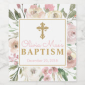 ピンクローズ開花ガールズバプテスマ ワインラベル (シングルラベル)