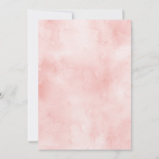 ピンクローズ開花ガールバプテスマ招待状 招待状 (裏面)