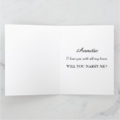 ピンクローズ開花パーソナライズされた結婚提案 カード (内部)