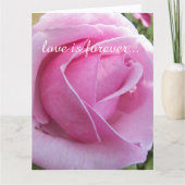 ピンクローズ開花パーソナライズされた結婚提案 カード (正面)