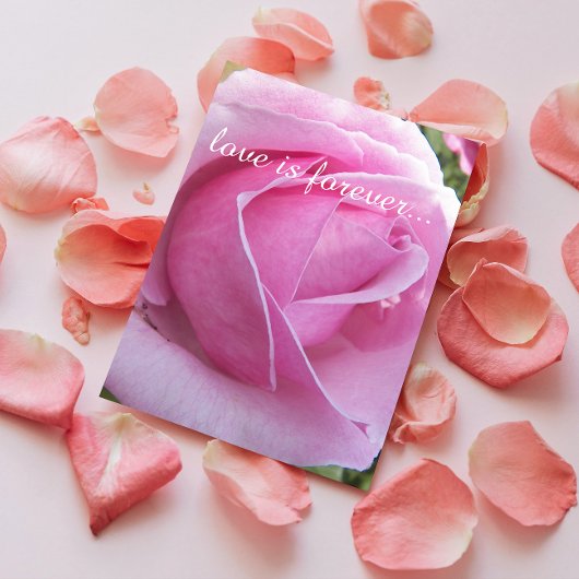 ピンクローズ開花パーソナライズされた結婚提案 カード