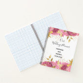 ピンクローズ離れ金ゴールドエレガントな結婚計画 ノートブック (内部)