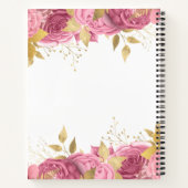 ピンクローズ離れ金ゴールドエレガントな結婚計画 ノートブック (裏面)
