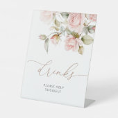 ピンクローズ&グリーンブライダルシャワードリンク看板 台座サイン (正面)