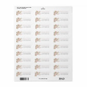 ピンクローズ&グリーンリー葉ズ差出人住所ラベル ラベル (フルシート)