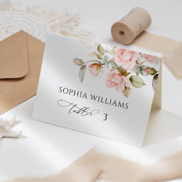 ピンクローズ&グリーン結婚ズ座席表 テーブルナンバー