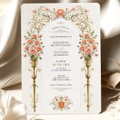 ピンクローズ&ゴールデンアーズビクトリアンズ結婚ズ 招待状