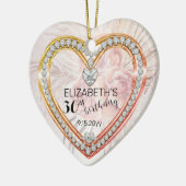ピンクローズ |ダイヤモンズ30歳の誕生日記念日 セラミックオーナメント (左)