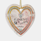 ピンクローズ |ダイヤモンド50誕生日記念 セラミックオーナメント (右)