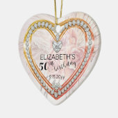 ピンクローズ |ダイヤモンド50誕生日記念 セラミックオーナメント (左)