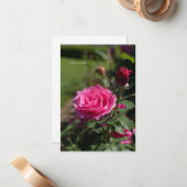 ピンクローズ&バド ノートカード (正面/裏面インサイチュ)