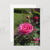 ピンクローズ&バド ノートカード (正面/裏面)