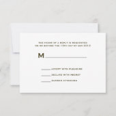 ピンクローズ&バーンウッド素朴ウェディングRSVP 出欠カード (裏面)