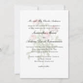 ピンクローズ フローラル クラシック フォーマル エレガント ウェディング 招待状 (正面)