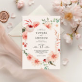 ピンクローズ&ペニーズボヘミアン結婚ズ 招待状