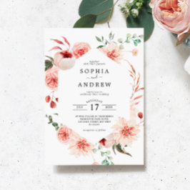 ピンクローズ&ペニーズボヘミアン結婚ズ 招待状